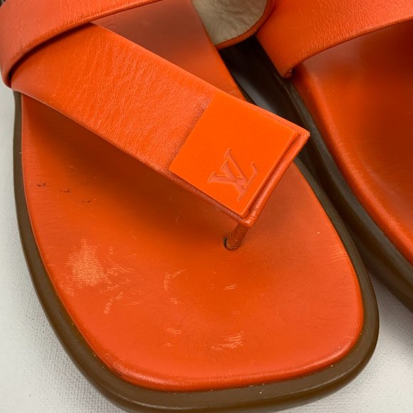 Louis Vuitton | Shoes | Louis Vuitton Leather Rubber Jelly Sole Sandals 38 | Poshmark